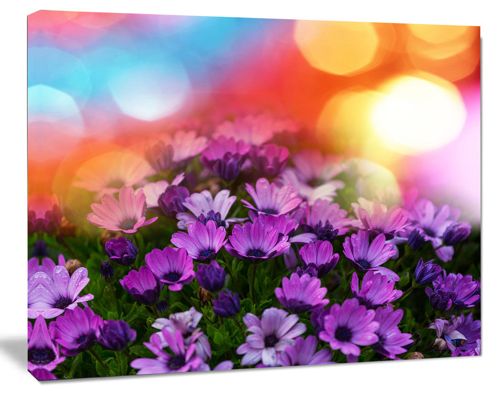 Beautiful Little Purple Flowers, Floral Canvas Art Print, 40"x30"