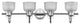 Lucie 4-Light Chrome Finish Bath Vanity Wall Fixture Clear Glass 34"