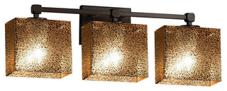 Fusion Tetra 3-Light Bath Bar, Rectangle, Dark Bronze, Mercury Glass Shade