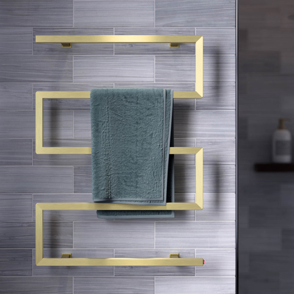 Voltaire 5-Bar Electric Towel Warmer, Brushed Gold