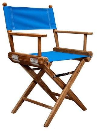 Blue And Brown Solid Wood Director Chair