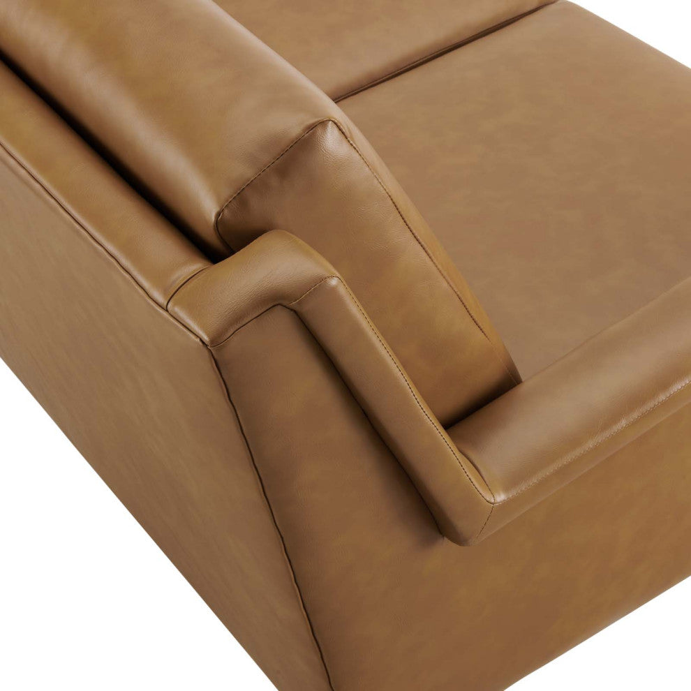 Chesapeake Vegan Leather Sofa-Black Tan