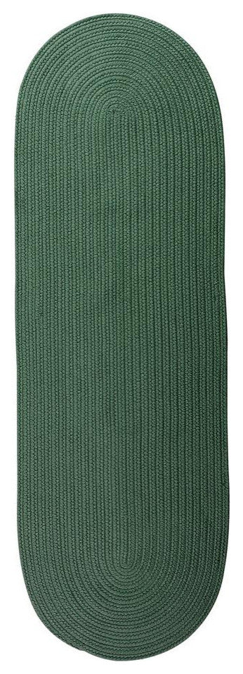 Colonial Mills Rug Reversible Flat-Braid, Oval Runner Hunter Green Runner