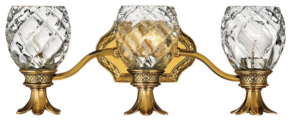 Hinkley Plantation Medium Three Light Vanity, Burnished Brass
