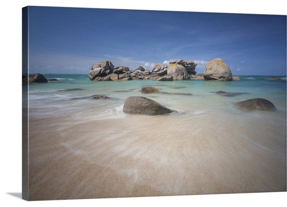 "Brignogan beach in Bretagne" Wrapped Canvas Art Print, 24"x16"x1.5"