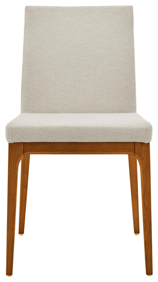 Devon Dining Side Chair Walnut Legs Set of 2, Cardiff Cream, Fabric