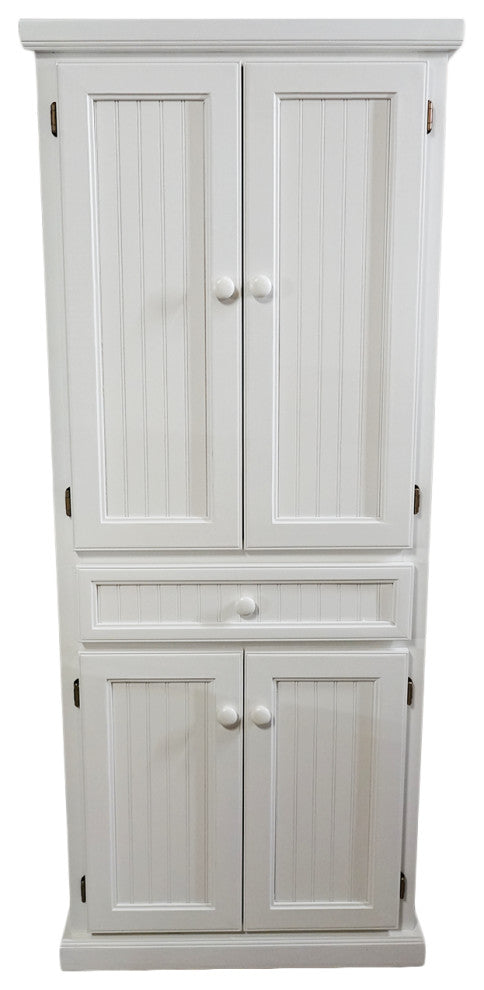 Coastal Wide Kitchen Pantry Cabinet, Dark