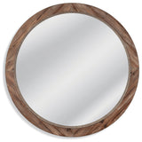 Natural Wood Circular 48x48 Mirror