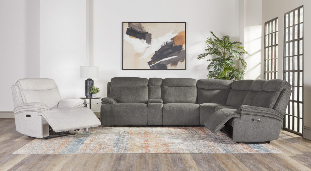 Parker Living Alpine 6 Piece Power Reclining Sectional, Airy Midnight
