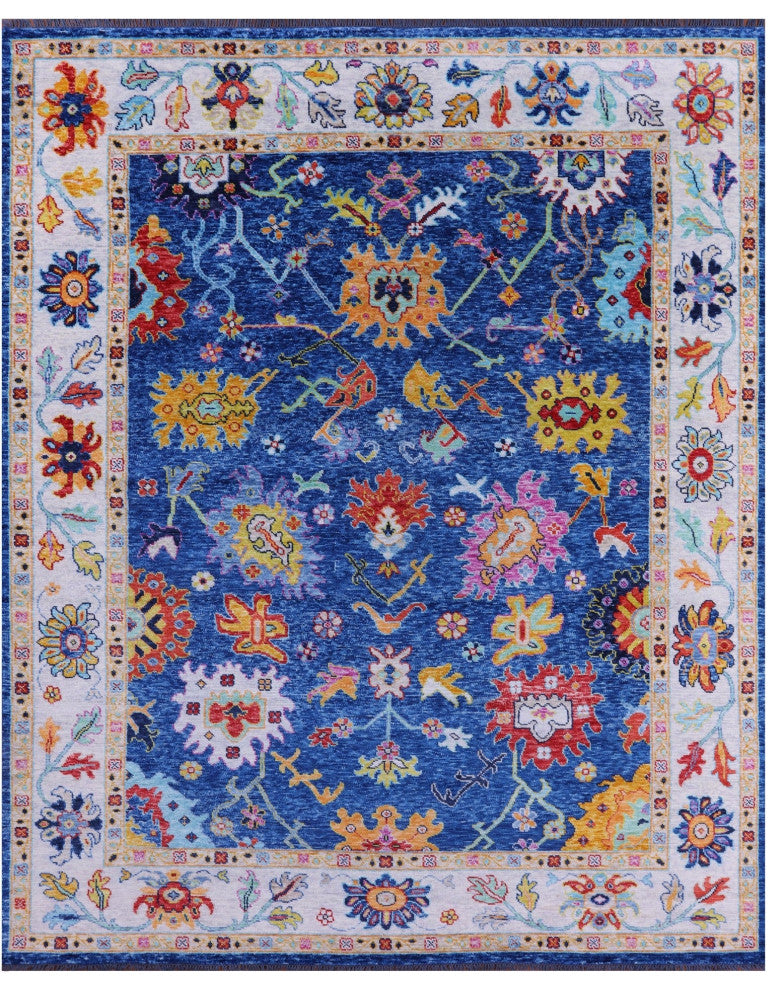 9' 5" X 11' 9" Handmade Turkish Oushak Wool Rug - Q14819