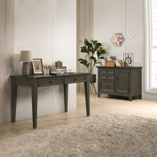 San Mateo 50" Wide Writing Desk With 2 Drawers, Gray
