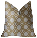Medallion Eclipse Beige and Gray Luxury Throw Pillow, 20"x20"