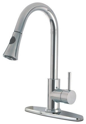 Gourmetier Single-Handle Pull-Down Kitchen Faucet, Polished Chrome