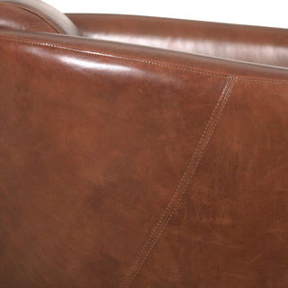 Pasargad Home Madison Top Grain Leather Upholstered Armchair, Brown