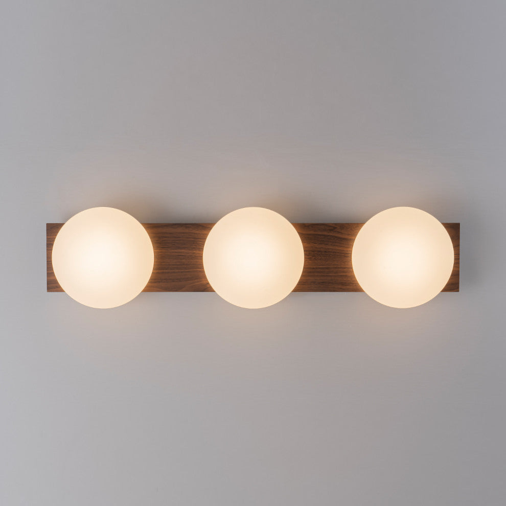 Farmhouse 3-Light Walnut Grain LED Rectangle Semi Flush Mount With Shade