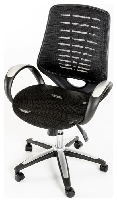 HomeRoots 41" Black Plastic and Steel Office Chair