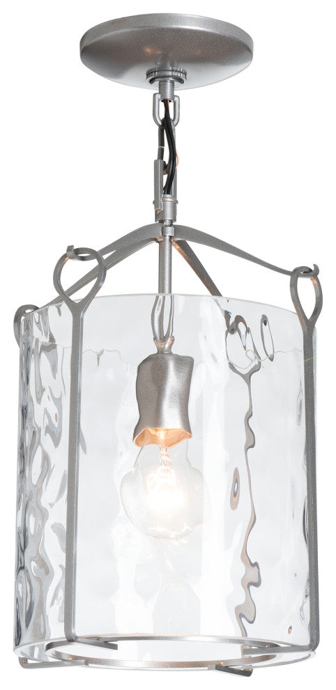 Bow Semi-Flush, Vintage Platinum Finish, Water Glass