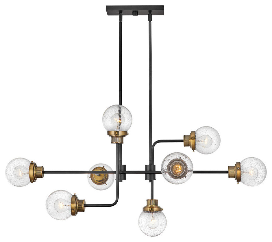 Hinkley Poppy Medium Eight Light Linear, Black