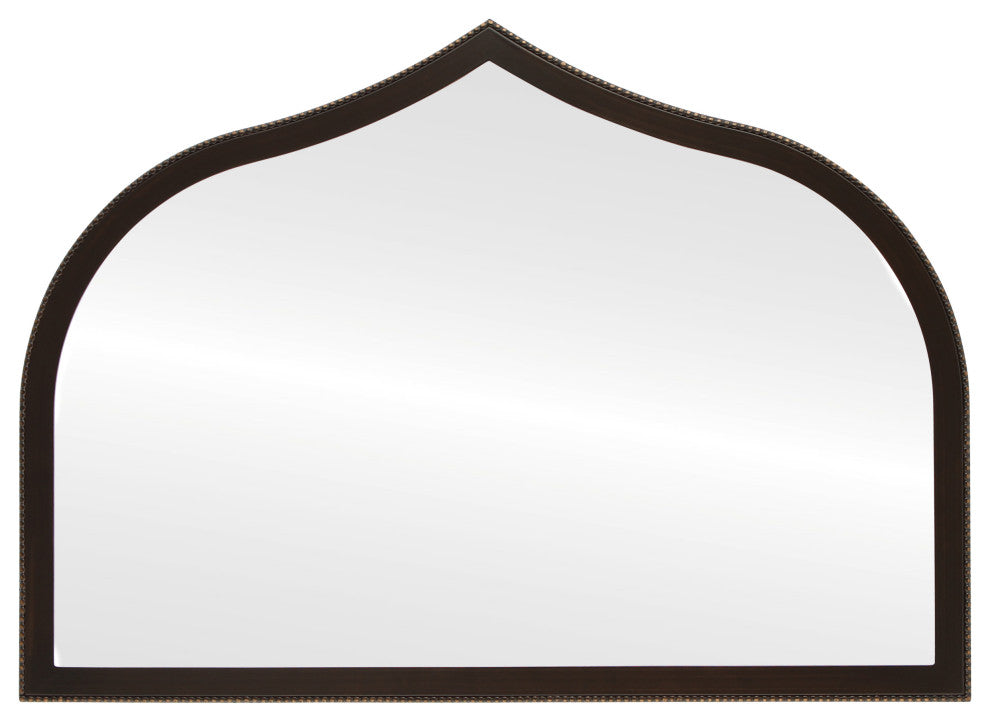 Vienne Framed Mantel Mirror, Teardrop Cathedral, 38.4"x27.4", Rubbed Bronze