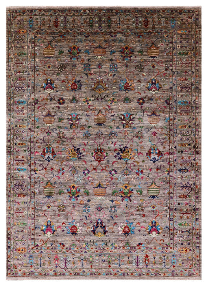 8' 1" X 11' 5" Persian Tabriz Hand Knotted Wool Rug Q9793