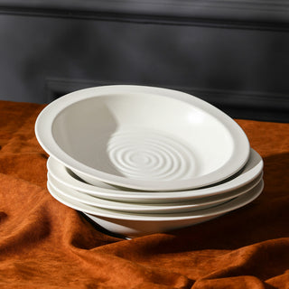 Stone Lain Orbit Stoneware Pasta Bowl Set of 4, White