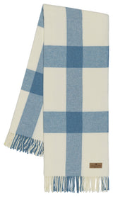 Wellington Plaid Throw, Denim