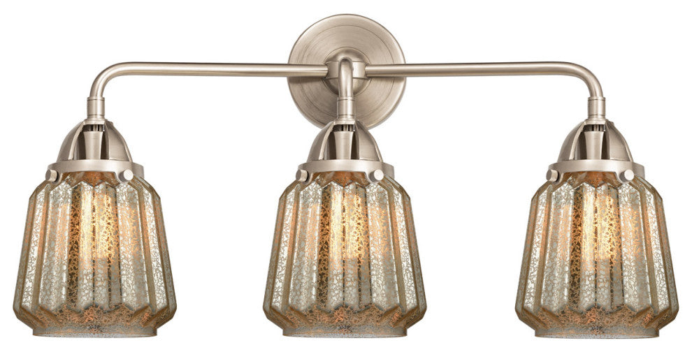288-3W-SN-G146-LED 3 Light 24" Bath Vanity Light, Brushed Satin Nickel
