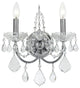 Crystorama 3222-CH-CL-I, 2-Light Wall Mount, Polished Chrome