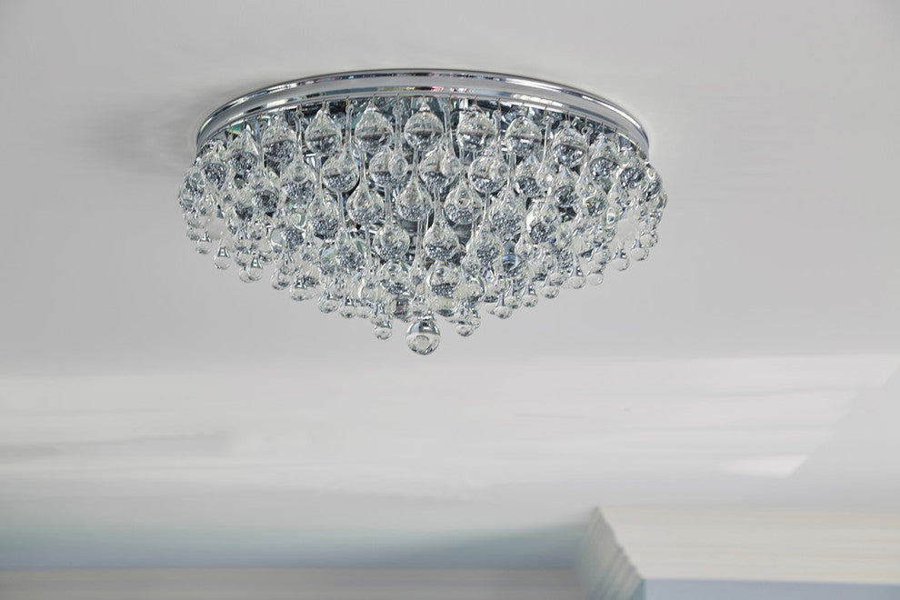 Calypso 6-Light Ceiling Mount, Polished Chrome Finish