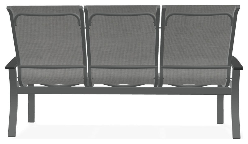 Belle Isle Sling 3-Seat Outdoor Sofa, Alloy/Graphite