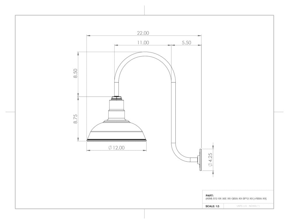 12" Upward Sloping Barn Light, The Westchester, Red