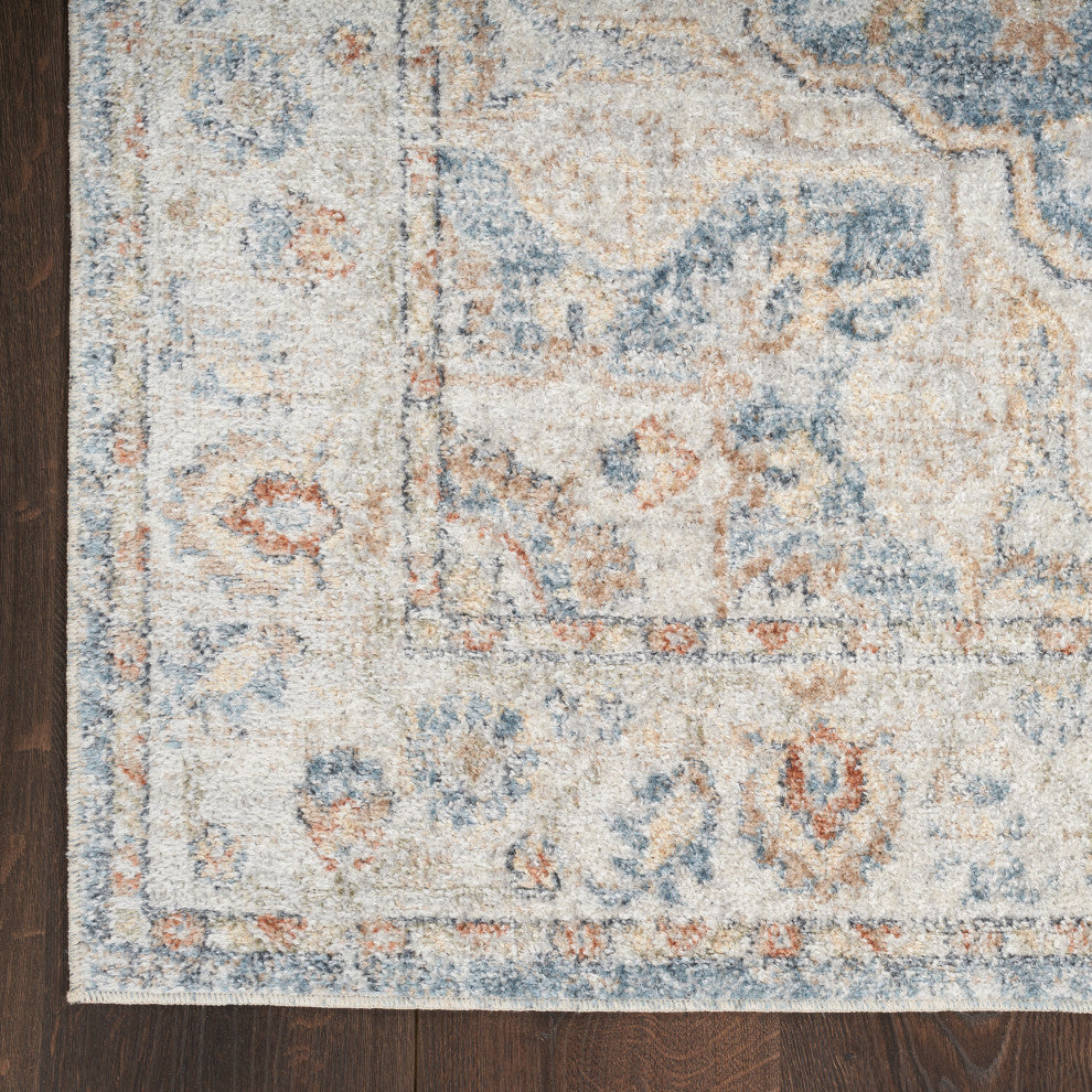 Nourison Astra Machine Washable 8' x 10' Denim Multicolor   Area Rug