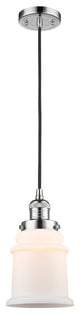 Canton 1-Light Mini Pendant, Polished Chrome, Matte White