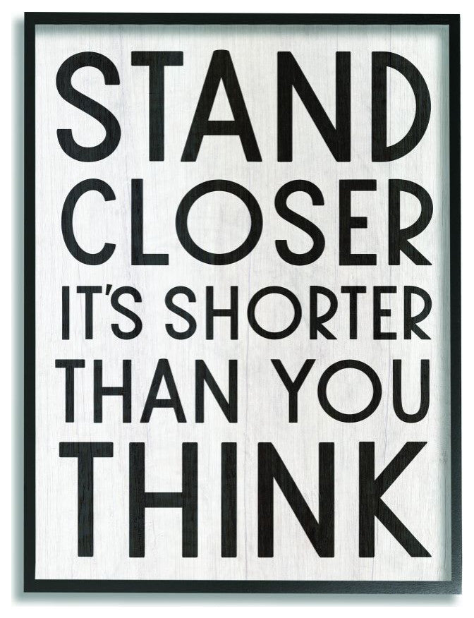 Stupell Industries Stand Closer Funny Bathroom Wood Texture Word Design, 11 x 14