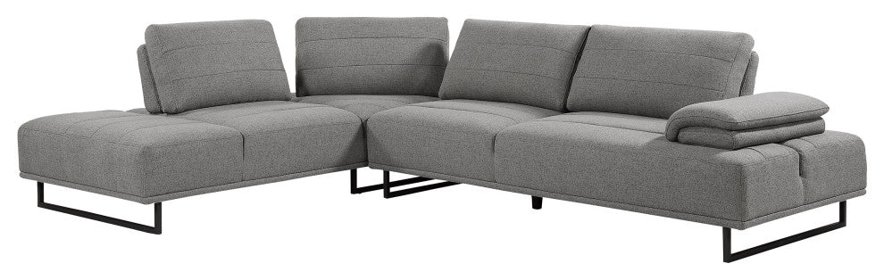 Arden Upholstered Sectional Sofa With Adjustable Back Taupe