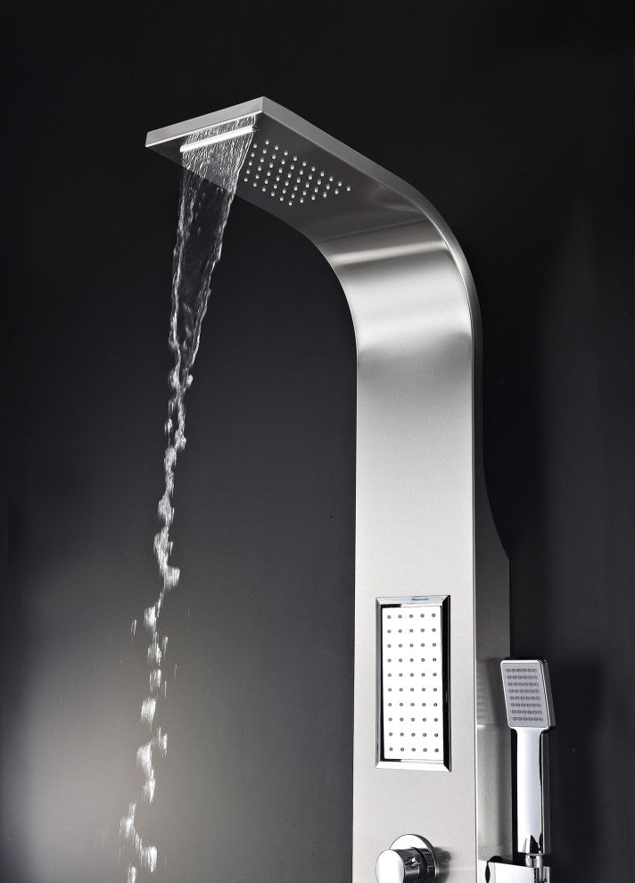 ANZZI Mesmer 58" Full Body Shower Panel, Brushed Steel