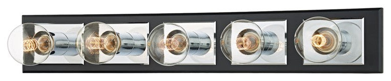 Troy Runyan 5-Light Bath Bracket B3545-PC/SBK, Polished Chrome/Soft Black