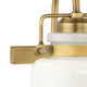 Fessler Collection Three-Light Vintage Brass Opal Glass Farmhouse Bath Light