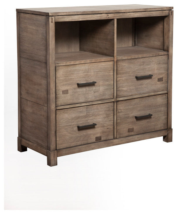 Sydney 4 Drawer TV Media Chest, Weathered Grey