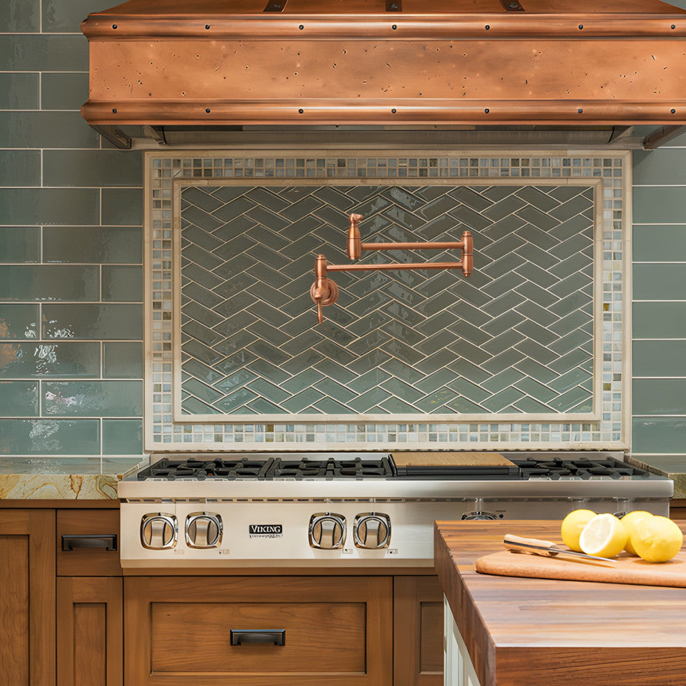 Copper Pot Filler Kitchen Faucet Wall-Mounted, Copper