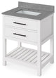 Wavecrest Contemporay White 30" Vanity, Steel Grey Cultured Marble Top