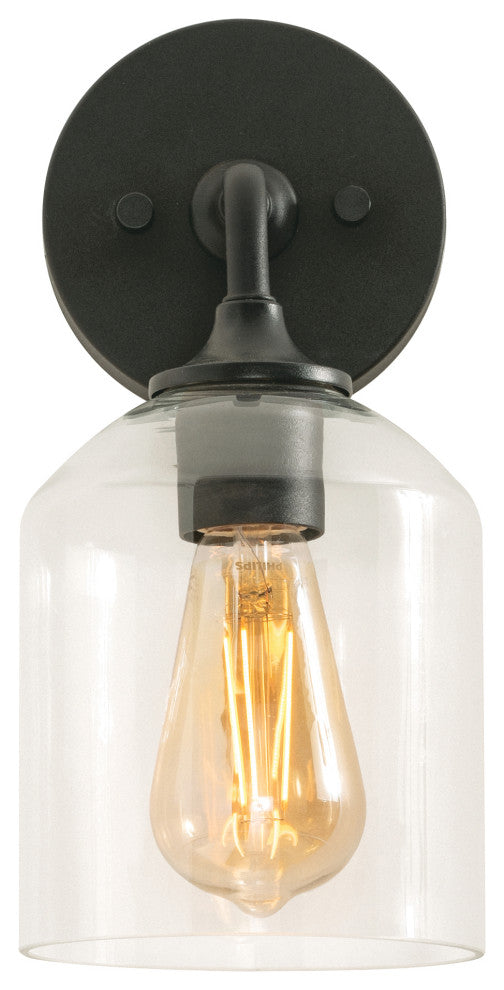 William 11" Wall Sconce, Black