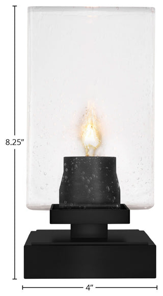 Luna 1-Light Table Lamp, Matte Black/Square Clear Bubble