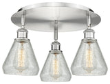 Innovations Conesus 3 17.75" Flush Mount Satin Nickel