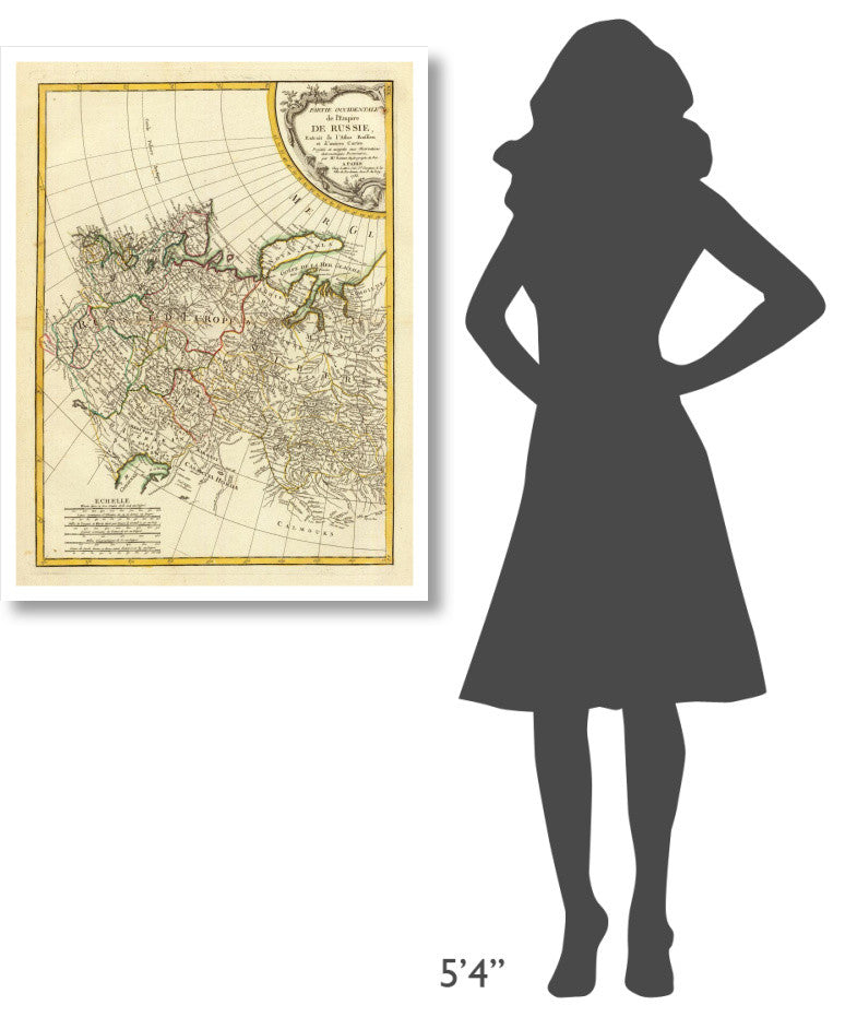 "Russia Occidentale, 1785" Digital Paper Print by Rigobert Bonne, 29"x38"