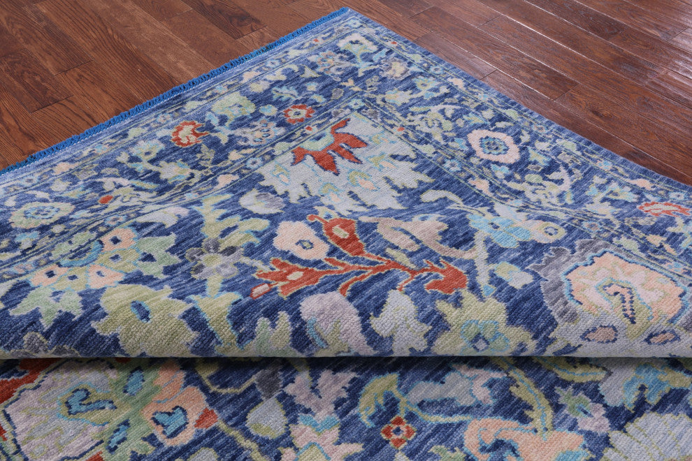 8' 0" X 9' 8" Hand-Knotted Turkish Oushak Wool Rug - Q15584