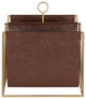 Kate and Laurel Alton Metal and Faux Leather Magazine File Holder
