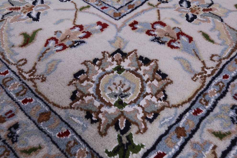 Wool & Silk Persian Nain Hand Knotted Rug 8' 0" X 10' 2" - Q14720