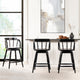 Breda 25.5" Turned Bubble Spindle Low-Back Wood Swivel Counter Stool, Black