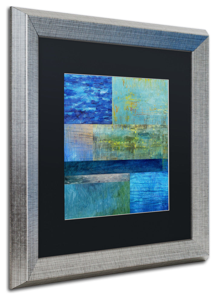 Michelle Calkins ''Essence of Blue'' Matted Framed Art, 16x16